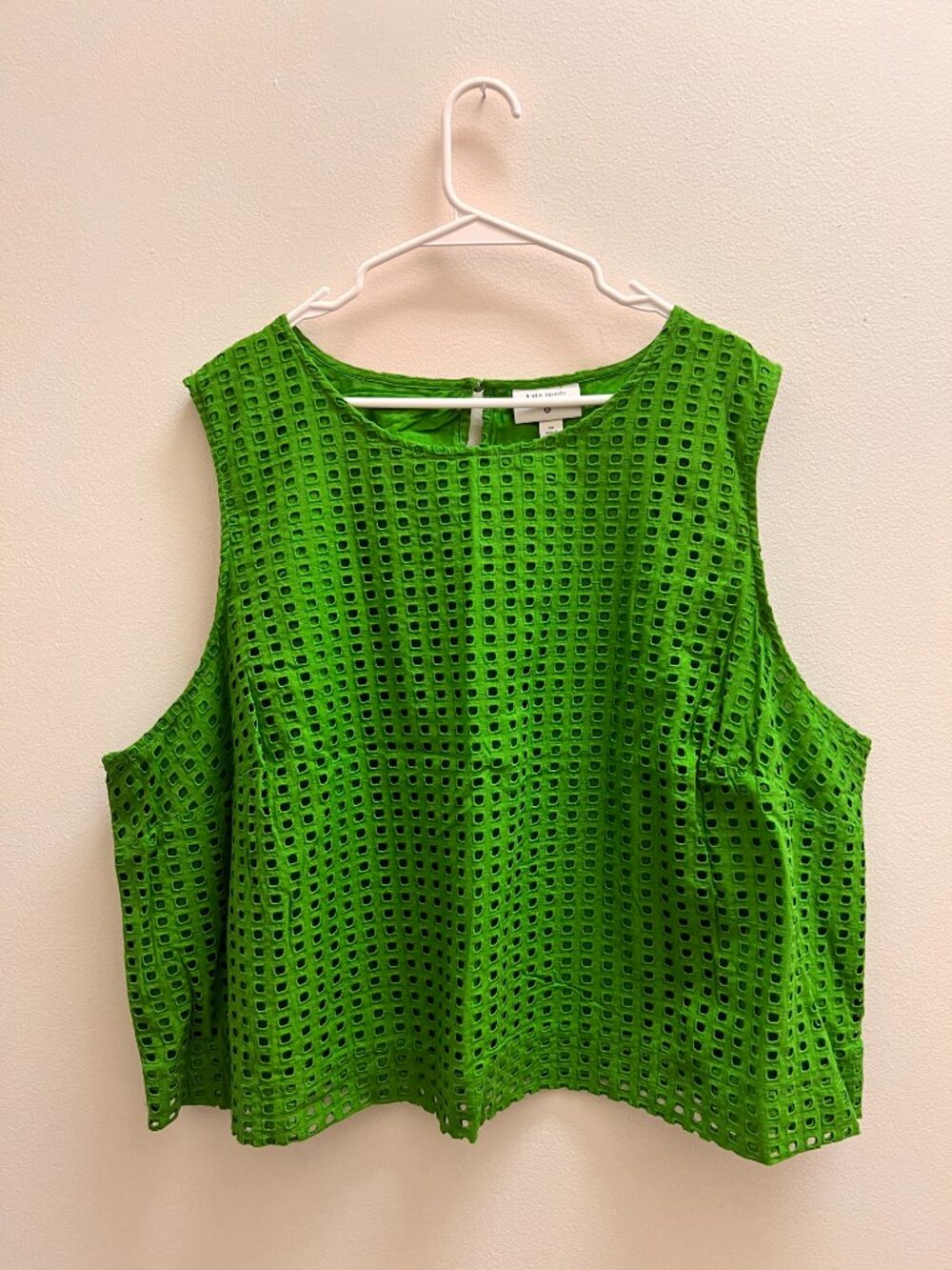 Kate Spade x Target 3X Green Eyelet Sleeveless Blouse Cotton Top
